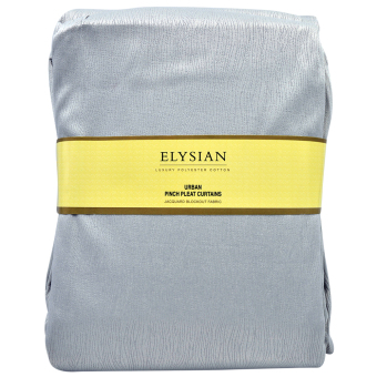 Elysian Luxury Urban Pinch Pleat Curtains Two Panel Jacquard Blockout Fabric (Stone) July 2018 - 2 Elysian Luxury Urban Pinch Pleat Curtains Two Panel Jacquard Blockout Fabric (Stone) - 2