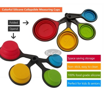 EsoGoal Cups And Measuring Spoons Set, Collapsible Measuring Cups, 8 Piece Silicone Kitchen Measuring Set Engraved In Metric/US Measurements For Dry And Liquid Ingredients - Intl June 2018 - 4 EsoGoal Cups and Measuring Spoons Set, Collapsible Measuring Cups, 8 piece Silicone Kitchen Measuring Set engraved in Metric/US Measurements for dry and liquid ingredients - intl - 4