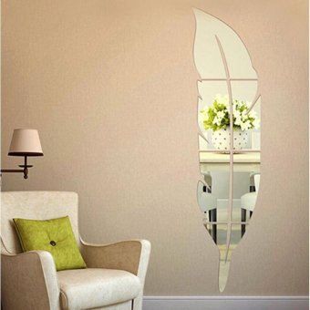 Feather Shaped Fitting Room Silver Mirror Style Sticker - Intl June 2018 - 4 Feather Shaped Fitting Room Silver Mirror Style Sticker - intl - 4