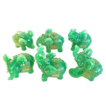 Feng Shui 6ELJ Set Of 6 Jade Green Elephant Figurines (Jade) June 2018 - 2 Feng Shui 6ELJ Set of 6 Jade Green Elephant Figurines (Jade) - 2