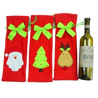 Festival Gift Party Table Decor Dinner Bottle Cover Bags Sets Santa Tree Christmas Red Wine - Intl June 2018 - 4 Festival Gift Party Table Decor Dinner Bottle Cover Bags Sets Santa Tree Christmas Red Wine - intl - 4