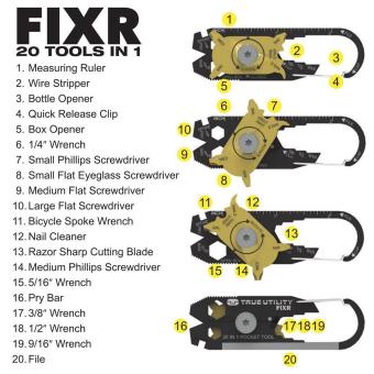 FIXR 20 In 1 Pocket Multi Tool Mini EDC Survival Keychain June 2018 - 2 FIXR 20 in 1 Pocket Multi Tool Mini EDC Survival Keychain - 2
