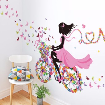 Flower & Girl Removable Wall Sticker Vinyl Decal DIY Room Home Mural Decor June 2018 - 2 Flower & Girl Removable Wall Sticker Vinyl Decal DIY Room Home Mural Decor - 2