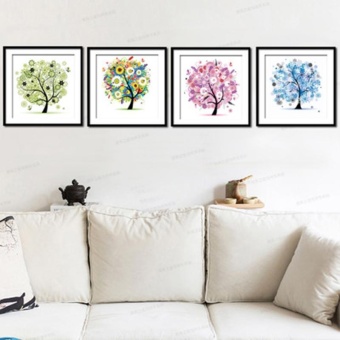 Flower Tree Pattern 4 Seasons DIY 5D Diamond Painting Mosaic RoundCrystal Cross Stitch Diamond Embroidery Kits, Pack Of 4 HomeDecoration - Intl June 2018 - 5 Flower Tree Pattern 4 Seasons DIY 5D Diamond Painting Mosaic RoundCrystal Cross Stitch Diamond Embroidery Kits, Pack Of 4 HomeDecoration - intl - 5