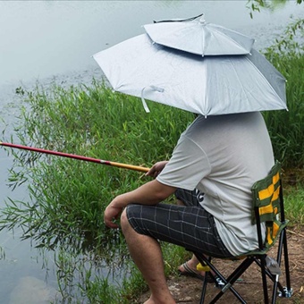 Handy Folding Headwear Sun Umbrella Hats Cap Hands Free For Fishing Hiking Beach - Intl June 2018 - 2 Handy Folding Headwear Sun Umbrella Hats Cap Hands Free For Fishing Hiking Beach - intl - 2