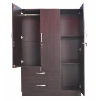 Hapihomes Gaby 3-door Wardrobe W/ Mirror (wenge) July 2018 - 2 Hapihomes Gaby 3-door Wardrobe w/ Mirror (wenge) - 2