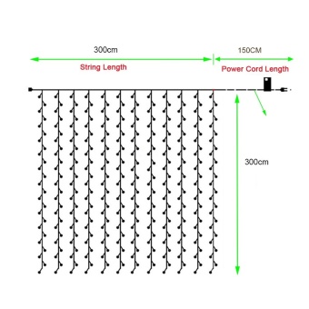 Holiday Lights 300leds Curtain LED String Lights New Year Christmas Decoration 220V EU Plug Garlands Fairy Party Garden Wedding High Quality XR - Intl June 2018 - 3 Holiday lights 300leds Curtain LED String Lights New Year Christmas decoration 220V EU plug Garlands Fairy Party Garden Wedding High Quality XR - intl - 3