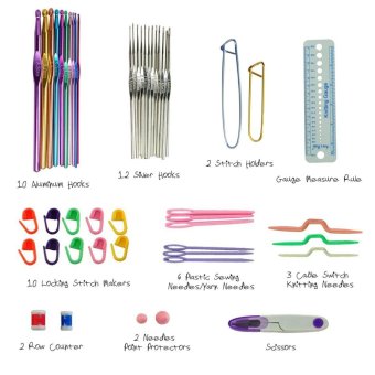 Ichic 22pcs Crochet Hooks Yarn Knitting Needles Set Kit WithAccessories +Case - Intl June 2018 - 3 Ichic 22pcs Crochet Hooks Yarn Knitting Needles Set Kit withAccessories +Case - intl - 3