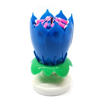 J&J Musical Lotus Flower Rotating Birthday Candle Light Set Of2 (Blue) June 2018 - 2 J&J Musical Lotus Flower Rotating Birthday Candle Light Set of2 (Blue) - 2