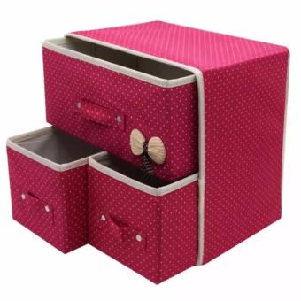 J&J New Folding 3 Drawer Fabric Storage Box Organizer Set Of 2 June 2018 - 2 J&J New Folding 3 Drawer Fabric Storage Box Organizer Set of 2 - 2