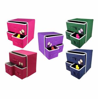 J&J New Folding 3 Drawer Fabric Storage Box Organizer Set Of 2 June 2018 - 3 J&J New Folding 3 Drawer Fabric Storage Box Organizer Set of 2 - 3