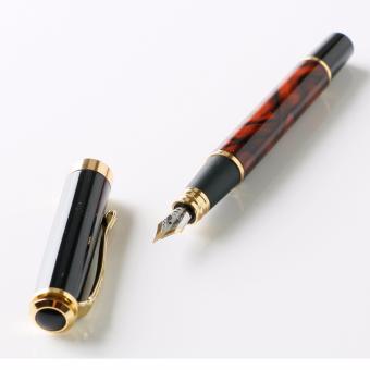 JinHao 500 Brown Marble 18KGP Medium Nib Golden Trim Business Gift Fountain Pen June 2018 - 2 JinHao 500 Brown Marble 18KGP Medium Nib Golden Trim Business Gift Fountain Pen - 2