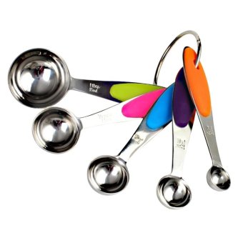 Leegoal Set Of 5pcs Measuring Spoons Set,Kitchen Stainless Steel With Silicone Handles Measuring Cups Spoons - Intl June 2018 - 3 leegoal Set Of 5pcs Measuring Spoons Set,Kitchen Stainless Steel With Silicone Handles Measuring Cups Spoons - intl - 3