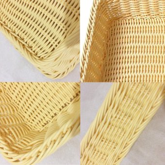 LT365 30* 20* 7 Cm Rectangle Imitation Rattan Bread Basket WovenStorage Basket For Fruit Food Vegetables - Cream-coloured - Intl June 2018 - 2 LT365 30* 20* 7 cm Rectangle Imitation Rattan Bread Basket WovenStorage Basket For Fruit Food Vegetables - Cream-coloured - intl - 2