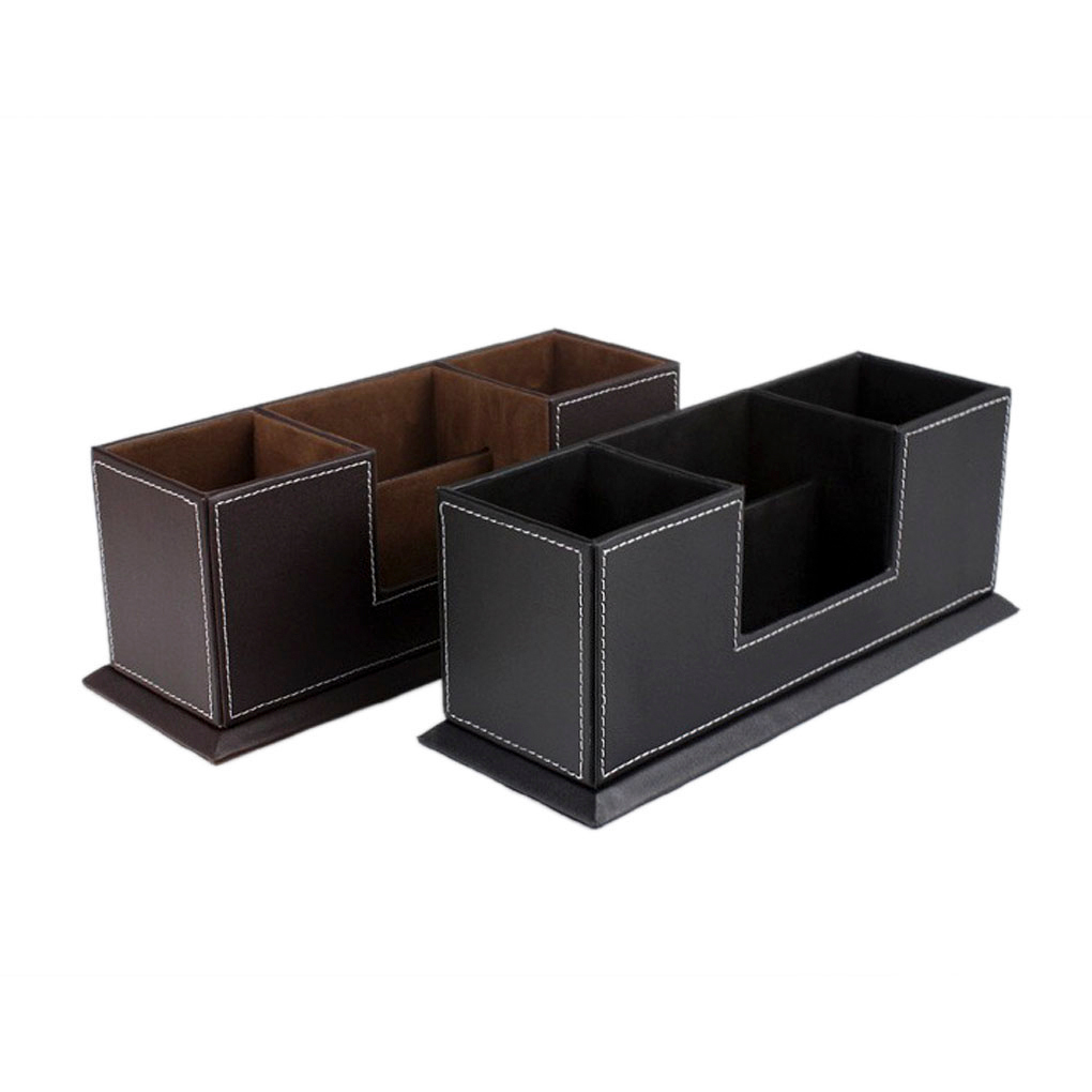 Philippines Luxury Faux Leather Desk Tidy Office Desktop Organizer Luxury Faux Leather Desk Tidy Office Desktop Organizer 4 Dividedcompartments Pen Pencil Stationery Holder Box Name