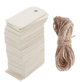 MagiDeal 100 Pieces Wooden Rectangle Shape Tag For Craft With RopeWhite And Natural - Intl June 2018 - 2 MagiDeal 100 Pieces Wooden Rectangle Shape Tag for Craft with RopeWhite and Natural - intl - 2