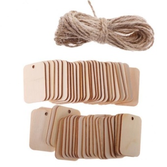 MagiDeal 100 Pieces Wooden Rectangle Shape Tag For Craft With RopeWhite And Natural - Intl June 2018 - 3 MagiDeal 100 Pieces Wooden Rectangle Shape Tag for Craft with RopeWhite and Natural - intl - 3