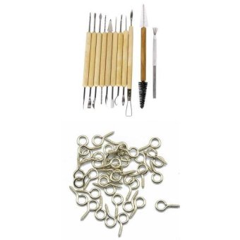MagiDeal 50 Pieces Screw Eye Pin Jewelry Findings +11 Pieces ClaySculpture Tool Set - Intl June 2018 - 5 MagiDeal 50 Pieces Screw Eye Pin Jewelry Findings +11 Pieces ClaySculpture Tool Set - intl - 5