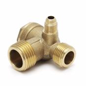 3 Way Air Compressor Check Valve - Gold Tone OEM