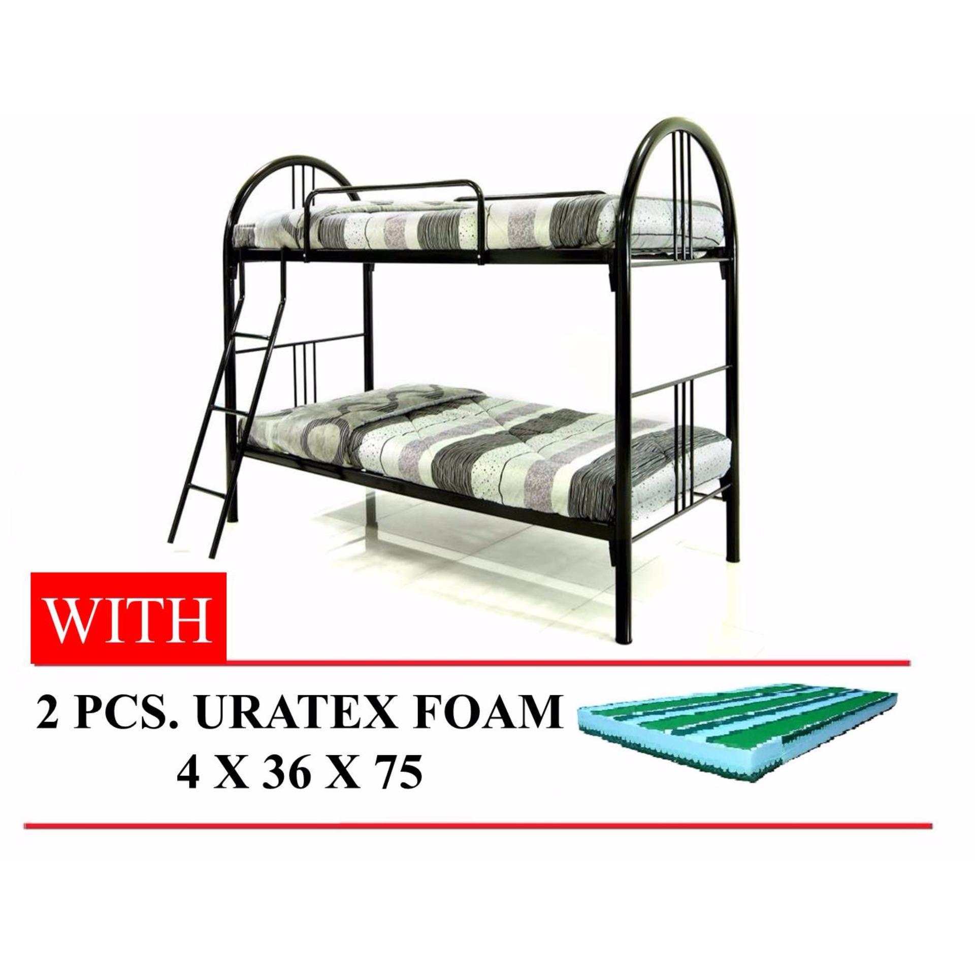 Metal Double Deck Bed (36x36x75) with 2pcs Uratex Foam 4x36x75 Price