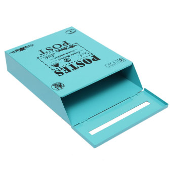 Metal Tin Locking Waterproof Post Card Mailbox Vintage Wall Hanging Mail Box New Blue April 2018 - 5 Metal Tin Locking Waterproof Post Card Mailbox Vintage Wall Hanging Mail Box New Blue - 5