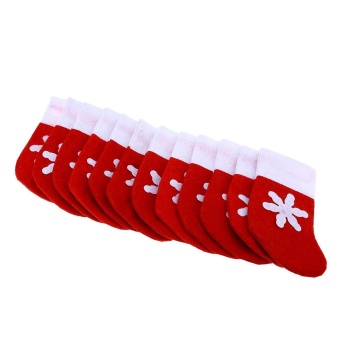 Mini Christmas Tree Stocking Decoration Dinnerware Holder (Red With White) - Intl May 2018 - 2 Mini Christmas Tree Stocking Decoration Dinnerware Holder (Red With White) - intl - 2
