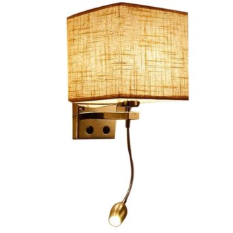 Modern LED Cloth Wall Lamp Hallway Bedroom Bedside Lights Color:Flaxen Size:1 Spotlight - Intl April 2018 - 2 Modern LED Cloth Wall Lamp Hallway Bedroom Bedside Lights color:Flaxen size:1 spotlight - intl - 2