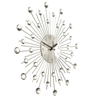 Modern Metal Sunburst Wall Clock Clear Diamante Crystal Beaded Jeweled Home Deco June 2018 - 5 Modern Metal Sunburst Wall Clock Clear Diamante Crystal Beaded Jeweled Home Deco - 5