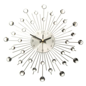 Modern Metal Sunburst Wall Clock Clear Diamante Crystal Beaded Jeweled Home Deco June 2018 - 2 Modern Metal Sunburst Wall Clock Clear Diamante Crystal Beaded Jeweled Home Deco - 2