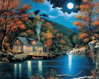 Moon Night Landscape House Acrylic Oil Painting By Number Kits DIY Craft 20X16'' - Intl June 2018 - 2 Moon Night Landscape House Acrylic Oil Painting By Number Kits DIY Craft 20X16'' - intl - 2