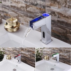 New Led Waterfall Bathroom Sink Faucet With Automatic Sensor
