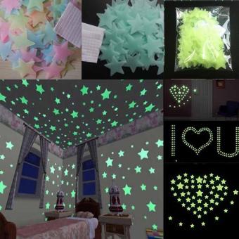 NiceEshop 100pcs Wall Stickers Decal Glow In The Dark Baby KidsBedroom Home Decor Color Stars Luminous Fluorescent Wall StickersDecal (Lake Blue) - Intl June 2018 - 5 niceEshop 100pcs Wall Stickers Decal Glow In The Dark Baby KidsBedroom Home Decor Color Stars Luminous Fluorescent Wall StickersDecal (Lake Blue) - intl - 5