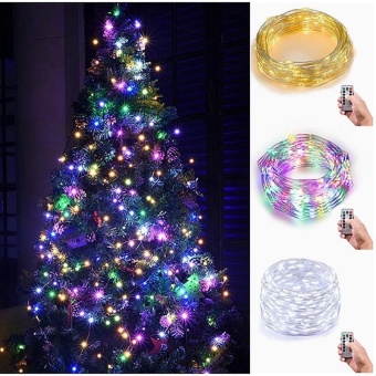 NiceEshop Indoor Fairy Starry 5M String Lights,17ft 100 LED 3AAFlexible Silver Battery Operated Multi-color Mini Christmas DecorLights With Remote Timer For Thanksgiving, Bedroom,Christmas Tree(Warm White Light) - Intl June 2018 - 2 niceEshop Indoor Fairy Starry 5M String Lights,17ft 100 LED 3AAFlexible Silver Battery Operated Multi-color Mini Christmas DecorLights With Remote Timer For Thanksgiving, Bedroom,Christmas Tree(Warm White Light) - intl - 2