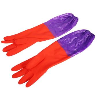 One Pair Of Long Warm Latex Washing Gloves Waterproof For Winter Househeld Kitchen Cleaning Hot - Intl June 2018 - 3 One Pair Of Long Warm Latex Washing Gloves Waterproof For Winter Househeld Kitchen Cleaning Hot - intl - 3