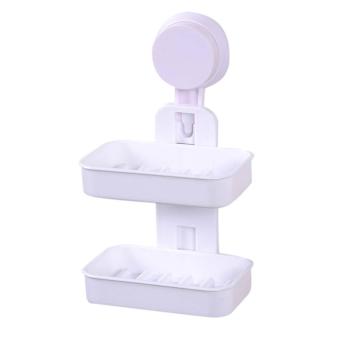Practical Suction Soap Dish Double-layer Plastic Soap Holder ForBathroom Color:White - Intl June 2018 - 3 Practical Suction Soap Dish Double-layer Plastic Soap Holder forBathroom color:White - intl - 3
