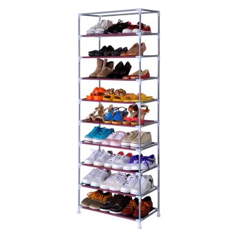 Quality 10 Layer 9 Grid Shoe Rack Storage Shelf Organizer Cabinet Cover Pockets (Grey) June 2018 - 2 Quality 10 Layer 9 Grid Shoe Rack Storage Shelf Organizer Cabinet Cover Pockets (Grey) - 2