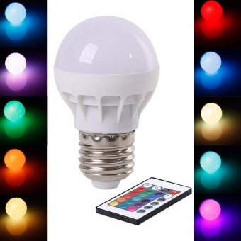 RGB LED Light Bulb - Color Changing With Remote Control,3W-E27-B50 - Intl April 2018 - 2 RGB LED Light Bulb - Color Changing with Remote Control,3W-E27-B50 - intl - 2