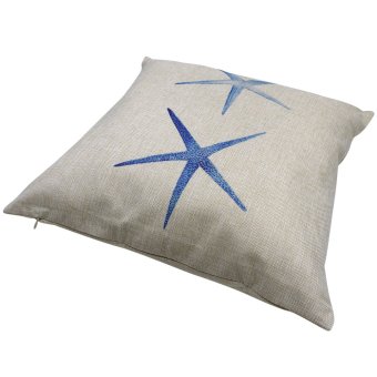 Set Of 2 Cotton Linen Canvas Home Decorative Pillow Case ThrowPillow Cushion Cover 17 X 17 Inches Starfish Design June 2018 - 3 Set of 2 Cotton Linen Canvas Home Decorative Pillow Case ThrowPillow Cushion Cover 17 x 17 inches Starfish Design - 3
