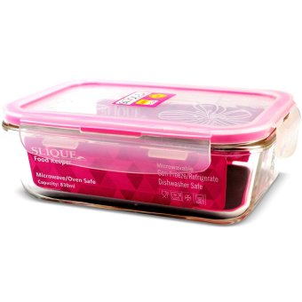 Slique SLQ-LK2821-PK Set Of 3 Rectangular Glass Food Container830ml-Pink With Free Thermal Bag July 2018 - 2 Slique SLQ-LK2821-PK Set of 3 Rectangular Glass Food Container830ml-Pink with Free Thermal Bag - 2