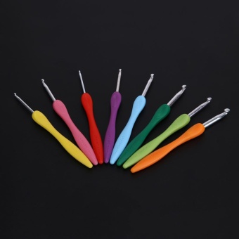 Soft Handle 8pcs Colorful Aluminium Crochet Hooks Knitting NeedlsSet - Intl June 2018 - 4 Soft Handle 8pcs Colorful Aluminium Crochet Hooks Knitting NeedlsSet - intl - 4