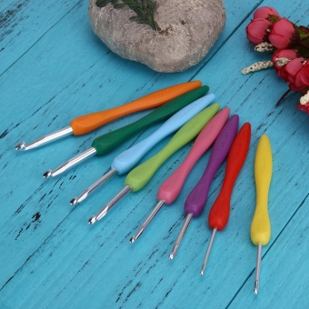 Soft Handle 8pcs Colorful Aluminium Crochet Hooks Knitting NeedlsSet - Intl June 2018 - 3 Soft Handle 8pcs Colorful Aluminium Crochet Hooks Knitting NeedlsSet - intl - 3