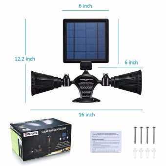 Solar Lights Outdoor, Waterproof Double Spotlights Wireless SolarPowered 360-Degree Rotatable Security Light-Sensing Wall Lamps ForPatio Porch Deck Yard Garden Garage Driveway Outsides Wall - Intl June 2018 - 3 Solar Lights Outdoor, Waterproof Double Spotlights Wireless SolarPowered 360-Degree Rotatable Security Light-Sensing Wall Lamps forPatio Porch Deck Yard Garden Garage Driveway Outsides Wall - intl - 3