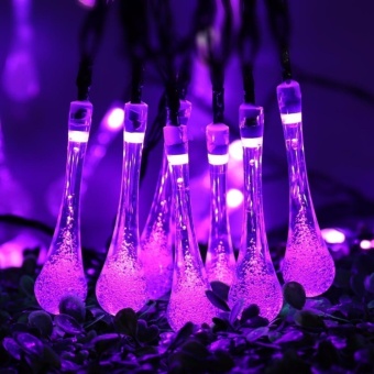 Solar String Lights, 15.7ft 8 Light Modes 20 LED Water Drop Fairy String Lighting For Indoor/Outdoor Home, Patio, Lawn, Garden, Party, Christmas, And Holiday Decorations (Purple) - Intl June 2018 - 3 Solar String Lights, 15.7ft 8 Light Modes 20 LED Water Drop Fairy String Lighting for Indoor/Outdoor Home, Patio, Lawn, Garden, Party, Christmas, and Holiday Decorations (Purple) - intl - 3