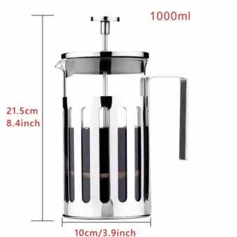Somine Satinless Steel French Press Cafetiere Coffee Maker Or TeaPress With Lid & Handle 8 Cup /1000ml - Intl June 2018 - 2 Somine Satinless Steel French Press Cafetiere Coffee Maker or TeaPress with Lid & Handle 8 Cup /1000ml - intl - 2
