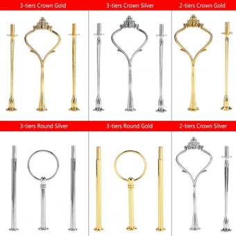 TMISHION Multi-tiers Cake Tray Stand Handle Fruit Plate HardwareFitting Holder(2-tiers Crown Silver) - Intl July 2018 - 5 TMISHION Multi-tiers Cake Tray Stand Handle Fruit Plate HardwareFitting Holder(2-tiers Crown Silver) - intl - 5