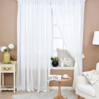 Valances Colors Floral Tulle Voile Door Window Curtain White June 2018 - 2 Valances Colors Floral Tulle Voile Door Window Curtain White - 2