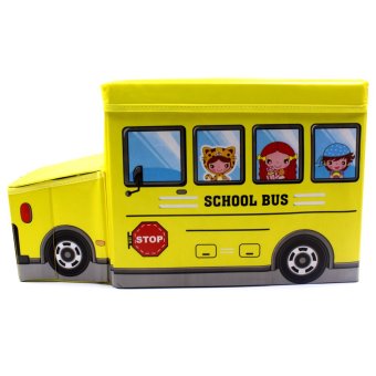 Wallmark Foldable Ottoman School Bus Storage Box Chairs (Yellow) April 2018 - 4 Wallmark Foldable Ottoman School Bus Storage Box Chairs (Yellow) - 4