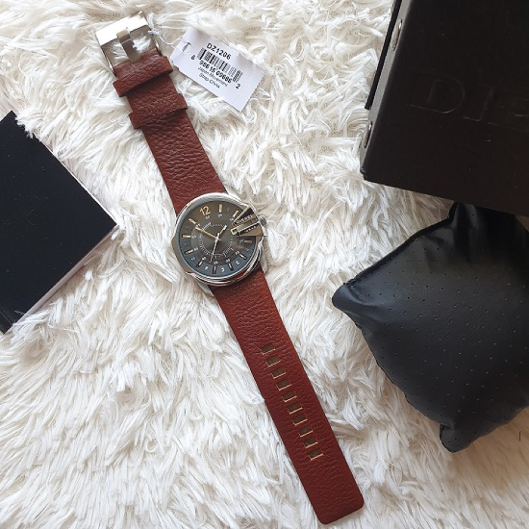 Diesel watch strap Leather brown - DZ1964 - Watchstraponlinecom