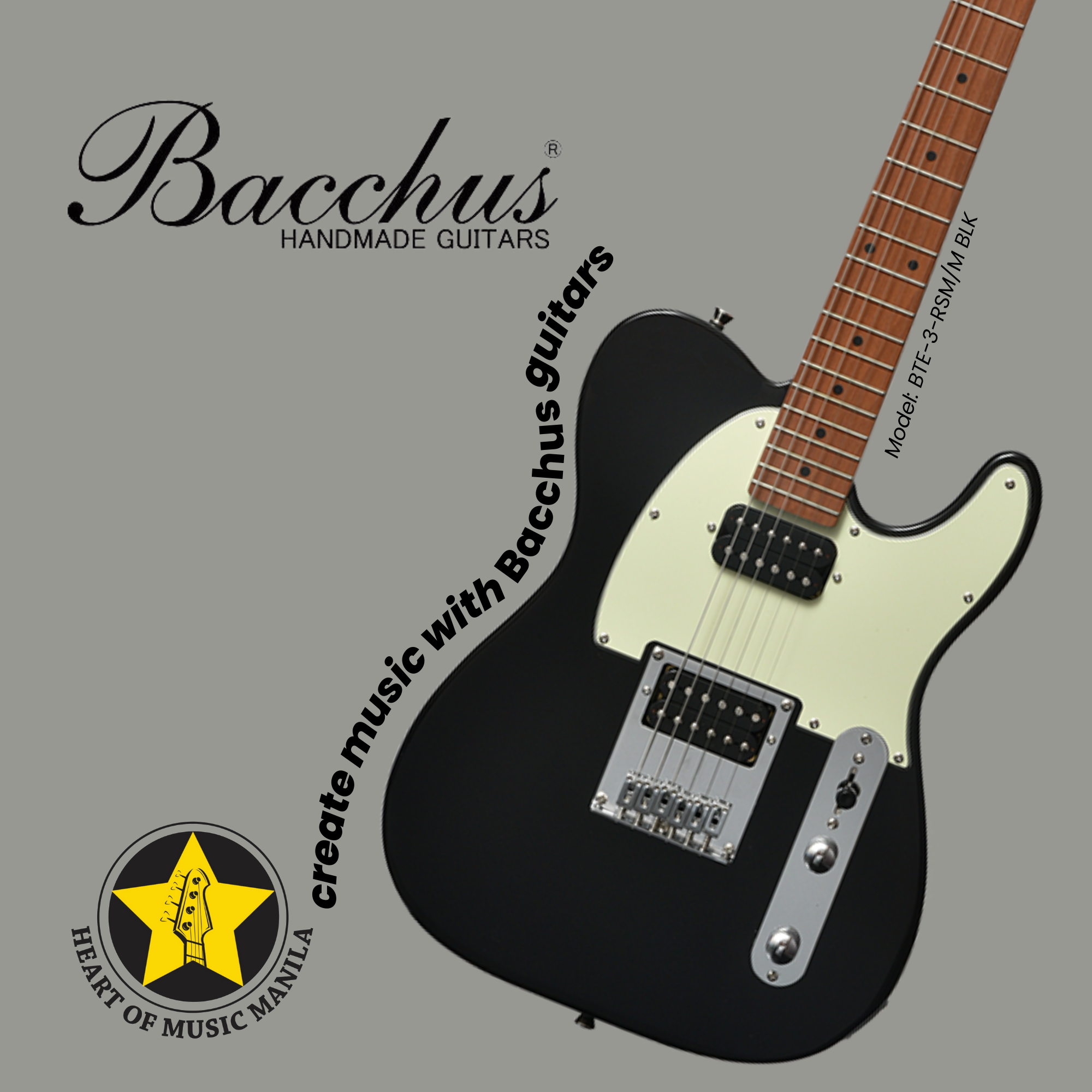 BACCHUS UNIVERSE SERIES BTE-3-RSM/M BLK Black Electric Guitar