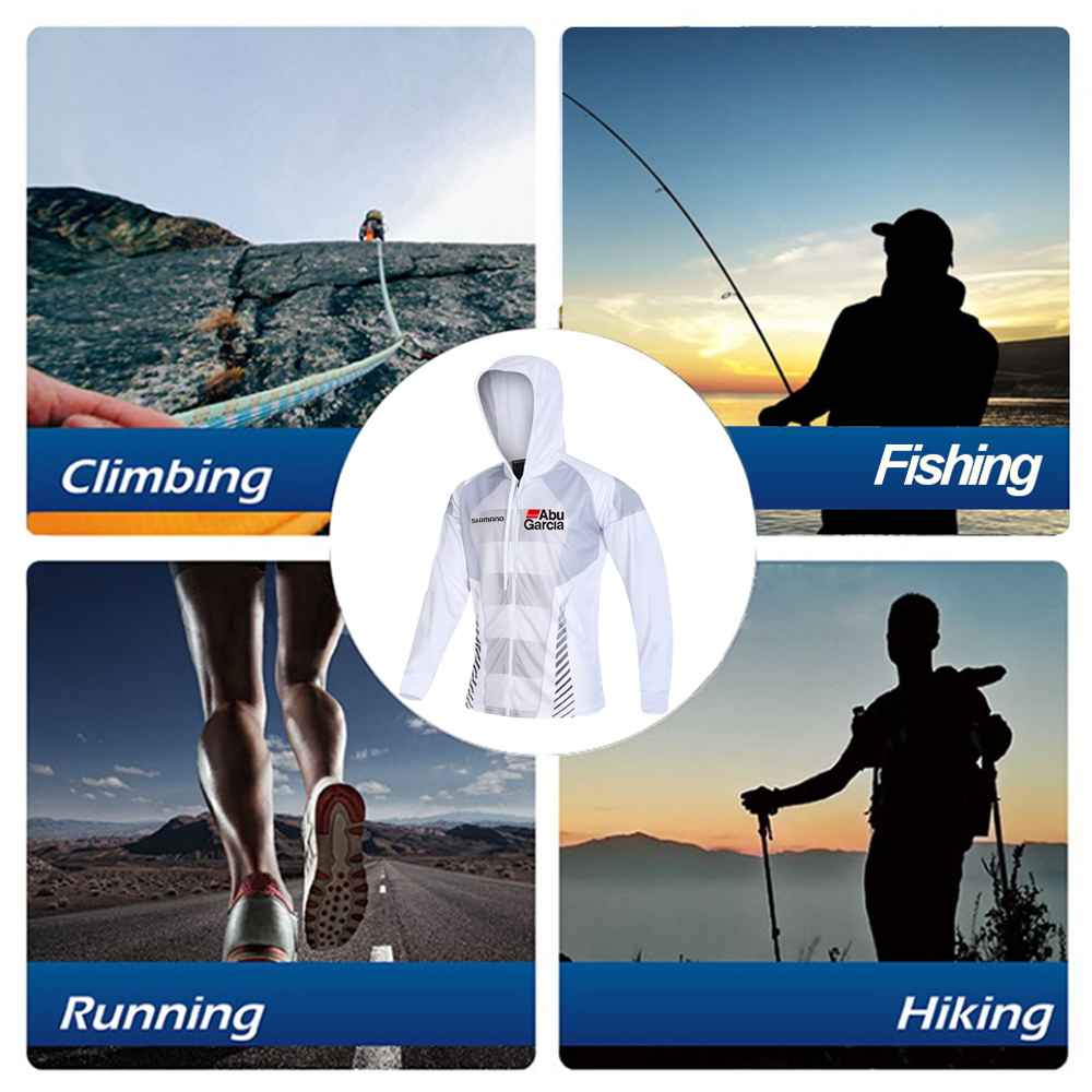 Fishing Jersey Long Sleeve Anti-UV Quick-Drying Sports Fishing Shirts with  Hood Sun Protection UPF50+ Hoodie